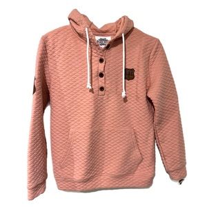 Alaska Chicks Quilted hoodie w/ leather patch size: medium (runs small) pink
